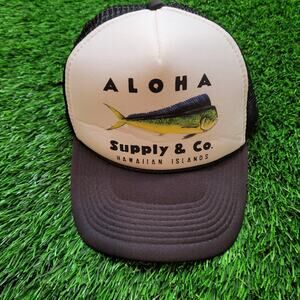 Aloha Supply Co. Mahi Mahi Fish Trucker Hat Hawaiian Islands Snapback Fishing